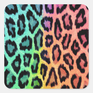 Sticker Carré Impression léopard Tie Dye