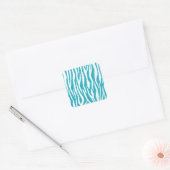 Sticker Carré Impression Zebra Turquoise (Enveloppe)