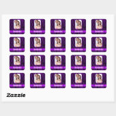 Sticker Carré Impression zèbre violet (Feuille)