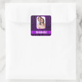 Sticker Carré Impression zèbre violet (Sac)
