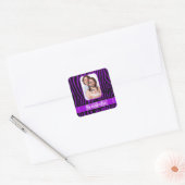 Sticker Carré Impression zèbre violet (Enveloppe)