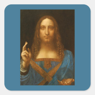 STICKER CARRÉ IMPRIMANTE D'ART FINE SALVATOR MUNDI