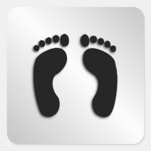 Sticker Carré Imprimantes pieds nus