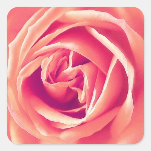 Sticker Carré imprimé rose corail (Devant)