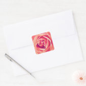 Sticker Carré imprimé rose corail (Enveloppe)
