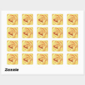 Sticker Carré imprimé rose jaune (Feuille)