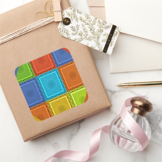 Sticker Carré Imprimer À damiers (Cadeaux)