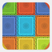 Sticker Carré Imprimer À damiers (Devant)