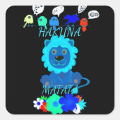 Sticker Carré Imprimer Hakuna Matata Lion (Devant)