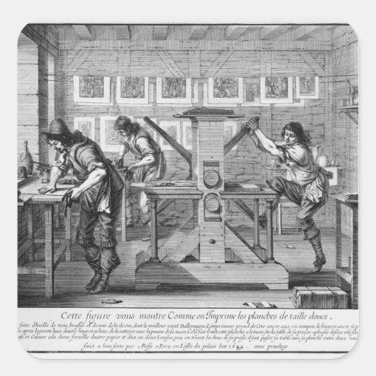 Sticker Carré imprimerie française, 1642 (Devant)
