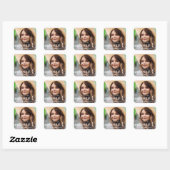 Sticker Carré In Love Memory Memorial Modern Elegant Photo (Feuille)