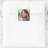 Sticker Carré In Love Memory Memorial Modern Elegant Photo (Sac)
