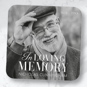 Sticker Carré In Love Memory Modern Elegant Photo Memorial