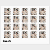 Sticker Carré In Loving Memory Modern Custom Photo Memorial (Feuille)