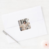 Sticker Carré In Loving Memory Modern Custom Photo Memorial (Enveloppe)