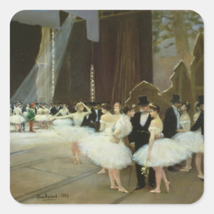 Sticker Carré In the Wings at the Opera House, 1889