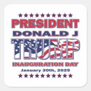 Sticker Carré Inauguration du président Trump 2025