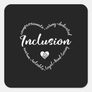 Sticker Carré Inclusion, coeur de la diversité