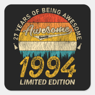 Sticker Carré Incroyable depuis 1994 édition limitée Cadeau d'an