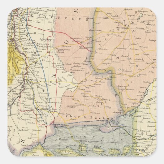 Sticker Carré Inde, Pakistan (Devant)