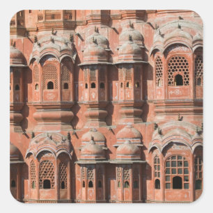 Sticker Carré INDE, Rajasthan, Jaipur : Hawa Mahal (Palais de la