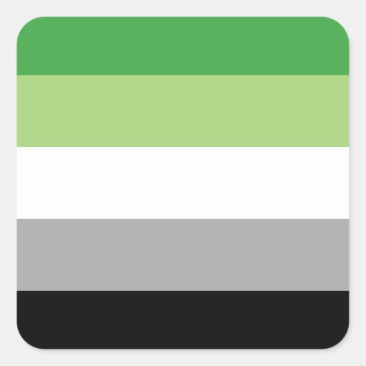 Sticker Carré Indicateur Aromantic/Aro Pride (Devant)