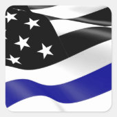 Sticker Carré Indicateur de ligne bleue mince (Devant)