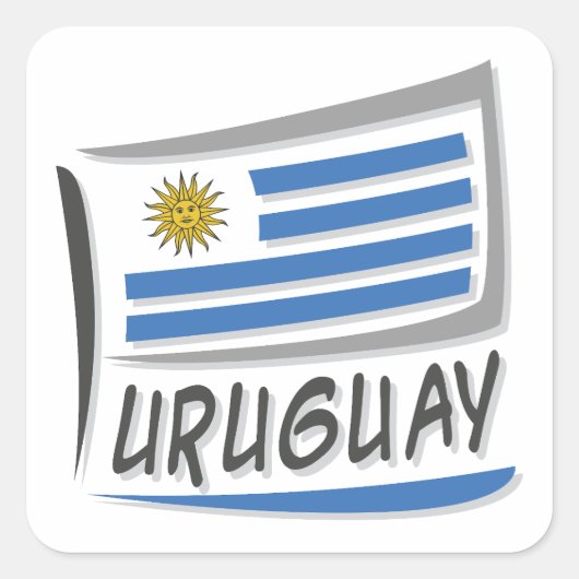 Sticker Carré Indicateur Uruguay Pride X (Devant)