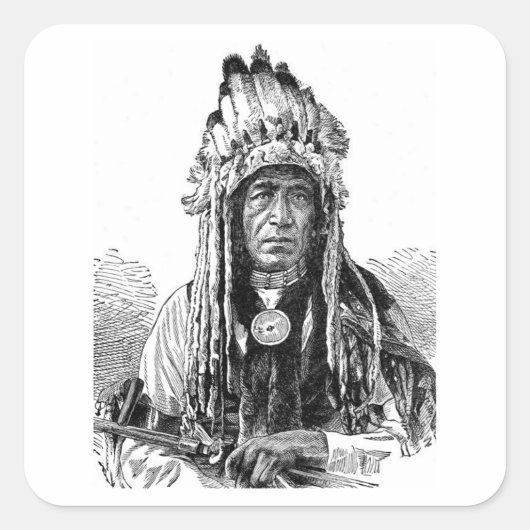 Sticker Carré Indien américain (Devant)