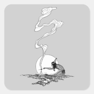 Sticker Carré Indien dans sa solitude par NC Wyeth Vintage Weste