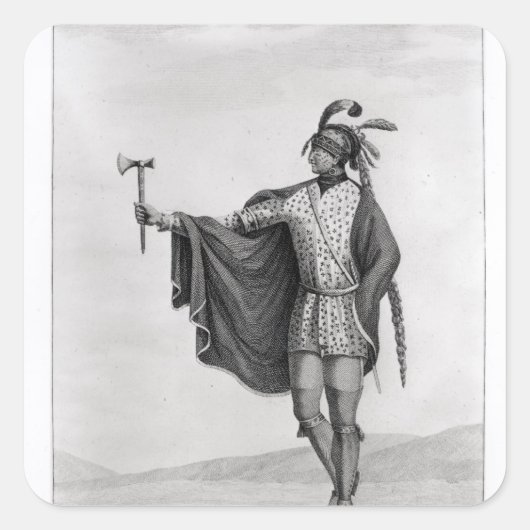 Sticker Carré Indien de la Nation de Kaskaskia (Devant)