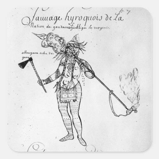 Sticker Carré Indien Iroquois du Canada (Devant)