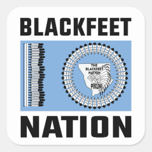 Sticker Carré Indiens noirs, drapeau de la nation Blackpieds