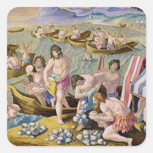 Sticker Carré Indiens plongée pour perles, assiette 93 de 'Venat (Devant)