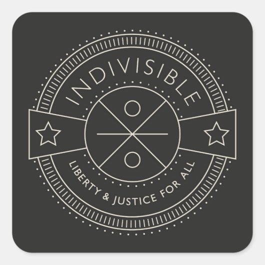 Sticker Carré Indivisible, avec liberté et justice pour tous. (Devant)