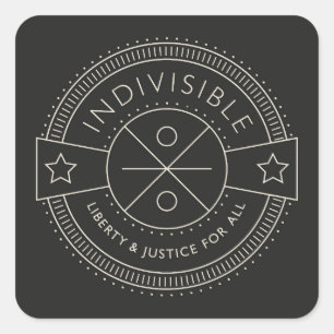 Sticker Carré Indivisible, avec liberté et justice pour tous.