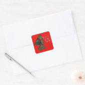 Sticker Carré Indonesi Shadow Puppet Hohoho Design sur toile rou (Enveloppe)