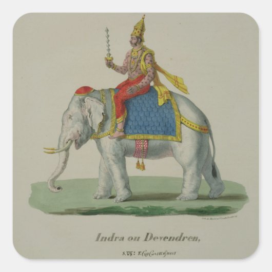 Sticker Carré Indra, gravée par Marlet et Cie (colour litho) (Devant)