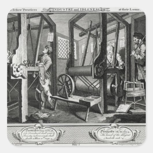 Sticker Carré Industrie et laideur (Devant)