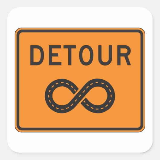Sticker Carré Infinite Detours Sign Cycling (Devant)