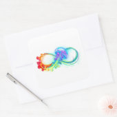 Sticker Carré Infinity avec Rainbow Jellyfish (Enveloppe)