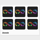 Sticker Carré Infinity symbol of rainbow comets (Feuille)