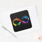 Sticker Carré Infinity symbol of rainbow comets (Enveloppe)