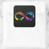 Sticker Carré Infinity symbol of rainbow comets (Sac)