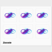 Sticker Carré Infinity with purple feather (Feuille)