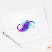 Sticker Carré Infinity with purple feather (Enveloppe)