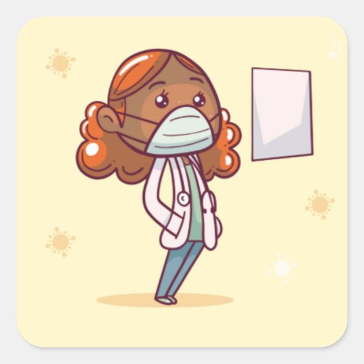 Sticker Carré Infirmière (Devant)