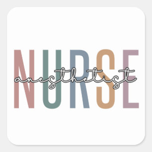 Sticker Carré Infirmière anesthésiste CRNA Cadeaux pour anesthés