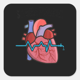 Sticker Carré Infirmière de cardiologie stérile plombier cardiol