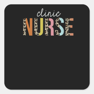 Sticker Carré Infirmière de clinique imprimé léopard Infirmière